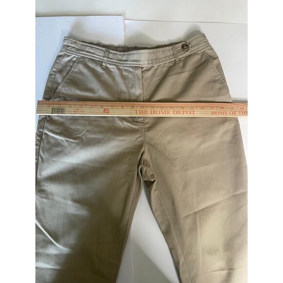 Lands' End Cream Khaki Chino Pants Size 6P Petite Button Tab Cuff Trouser - Picture 6 of 11